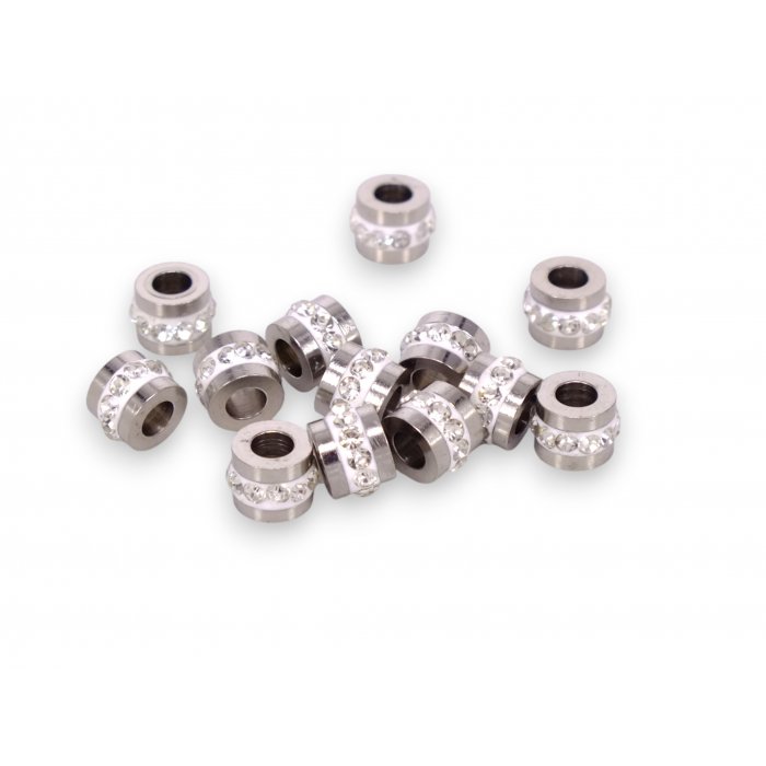 Korálka 7x5mm CHIRURGICKÁ OCEĽ, 2ks (ch1726)